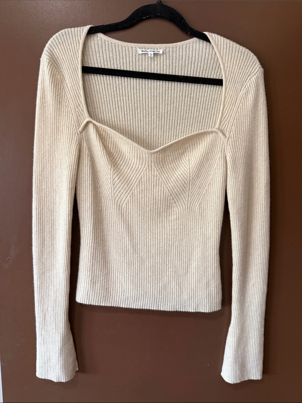 Reformation 100% Cashmere Soft Ribbed Sweater Top